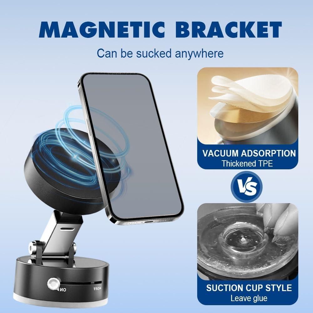 Premium Foldable Magnetic Phone Holder – 360° Rotation, Double-Sided Strong Suction, Universal Fit