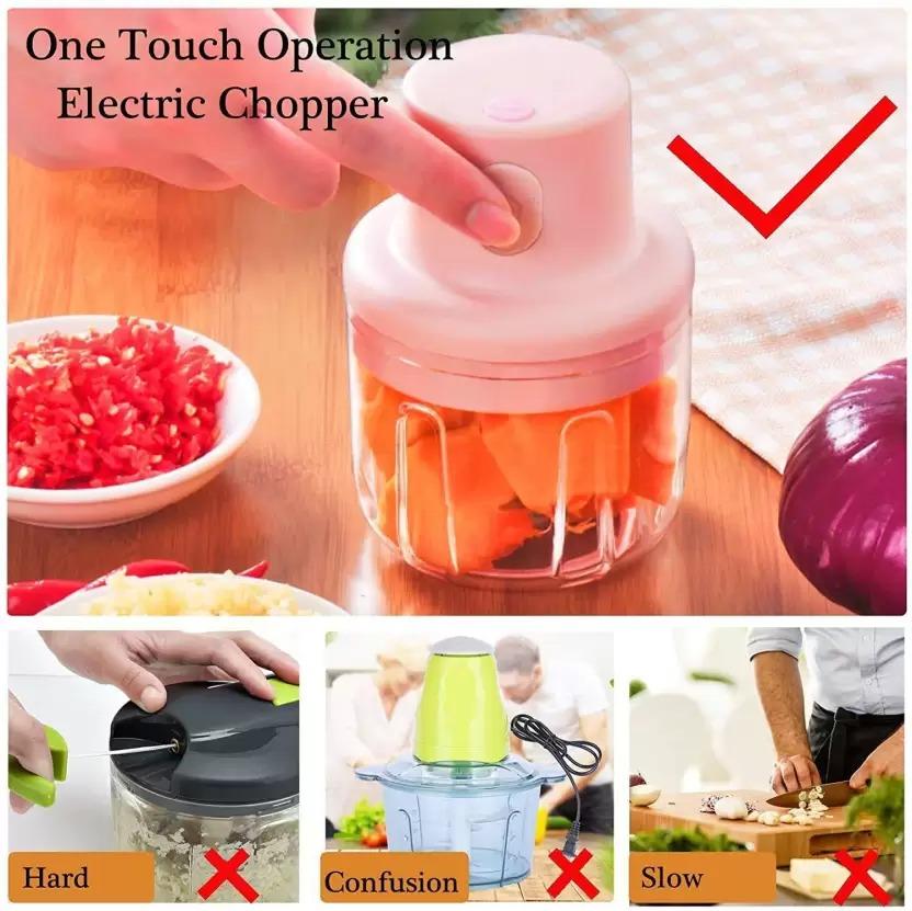 ⚡ KolorFish Electric Mini Garlic Chopper – 250ml Portable Vegetable Cutter