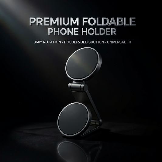 Premium Foldable Magnetic Phone Holder – 360° Rotation, Double-Sided Strong Suction, Universal Fit